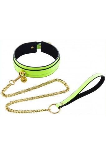 Collier-laisse phosphorescent Luminous Vert 