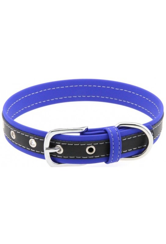 Collier Bicolore Simili Constrated Bleu Foncé 