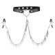 Collier avec Pince-Tétons Spike Heart Noir 