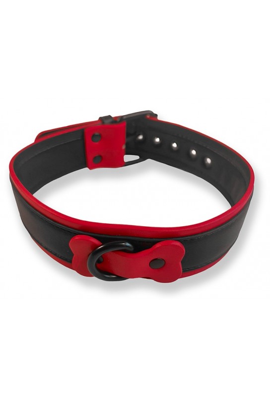 Collier Puppy Collar Noir-Rouge 