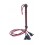 Fouet Triple Lanières 50cm Noir-Rouge