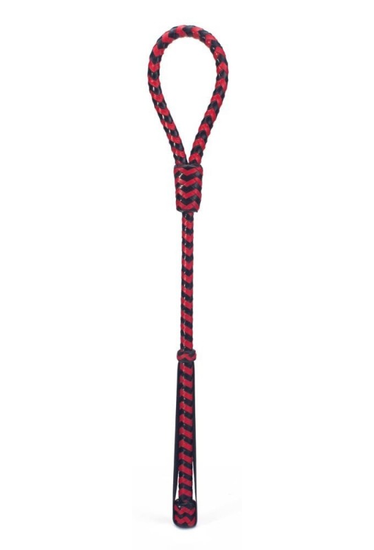 Cravache Round 50cm Noir-Rouge 