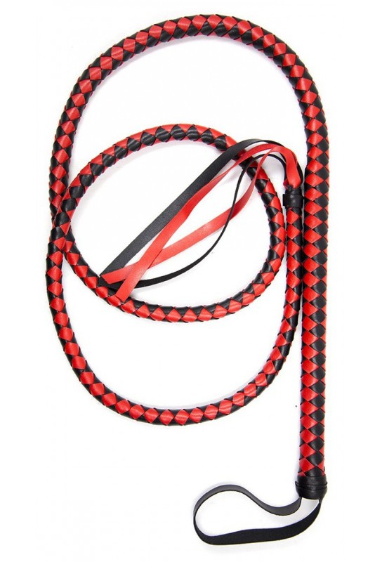Long fouet Whip Duo 190cm Noir et Rouge 