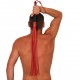 MARTINET BRINS EN CUIR ROUGE - 78cm - MANCHE EN BOIS 