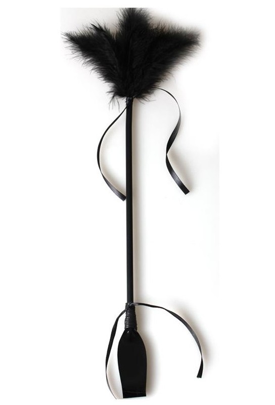 Cravache et Plumeau Secret Touch 50cm Noir 