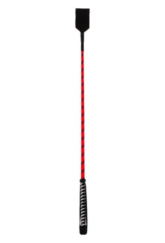 Cravache cuir et nylon Neon Stick 72cm Noir-Rouge 