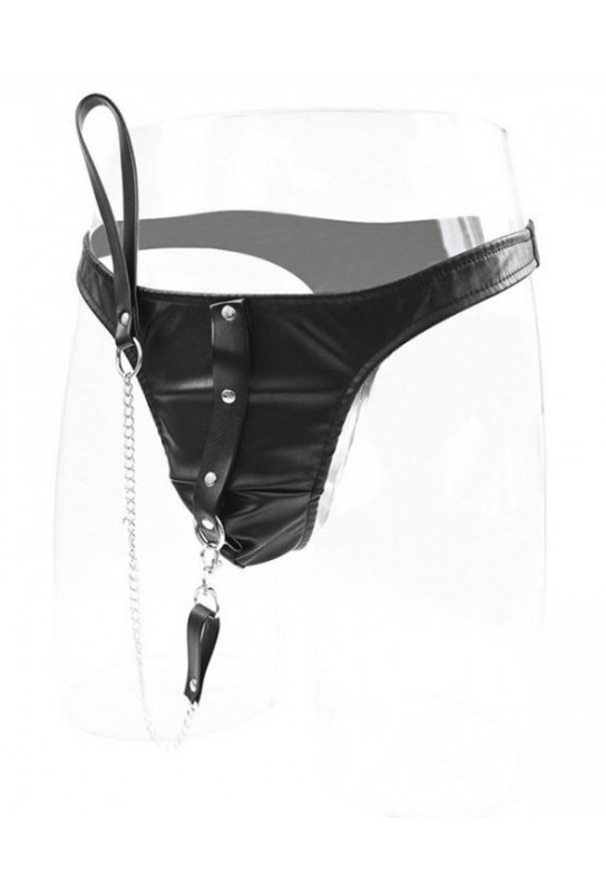 String en simili avec laisse 