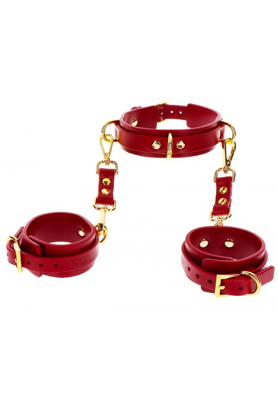 Collier D-Ring avec Menottes de poignets Taboom Rouge 