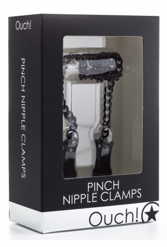 Pinces pour tétons PINCH Chaîne 35cm Noires 
