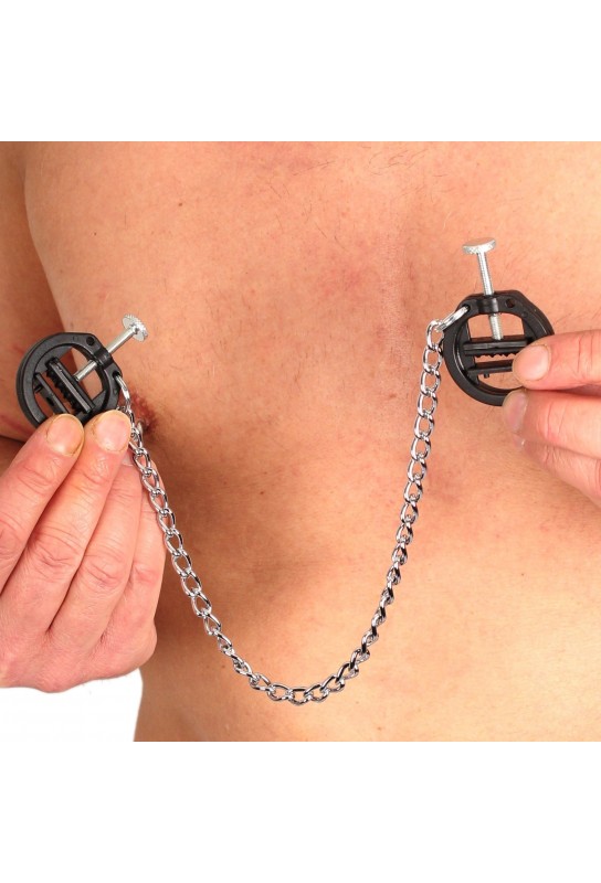 Pinces a seins PVC avec chaine 