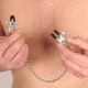 Pinces à seins métalliques avec chaine 