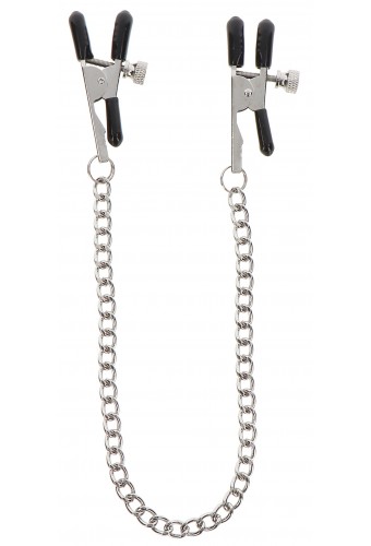 Pince-Tétons ajustables avec chaîne Clamps Taboom Argentées 