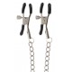 Pince-Tétons ajustables avec chaîne Clamps Taboom Argentées 