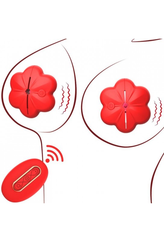 Pinces à Seins Vibrantes Flower Cheast Rouges 