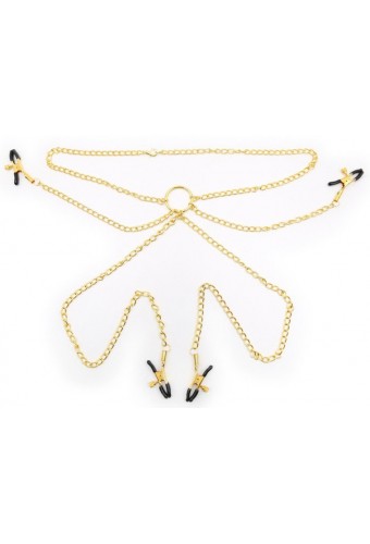 Pinces pour tétons et zones intimes Nipple Quattuor Doré 