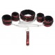 Kit Bondage Collier + Menottes Rouge 