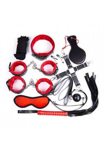 Pack Bondage SM 10 pièces Rouge 