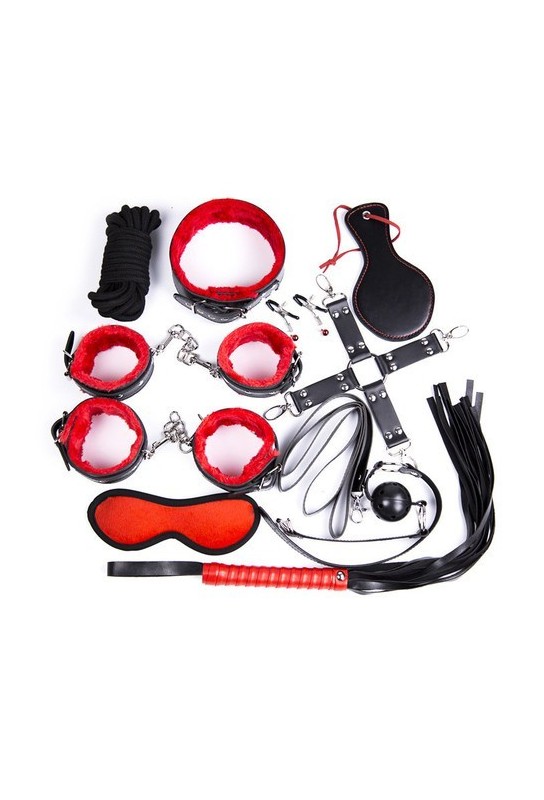 Pack Bondage SM 10 pièces Rouge 