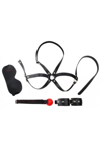 Kit d'Initiation BDSM OBEDIENCE 4 Pièces Noir 