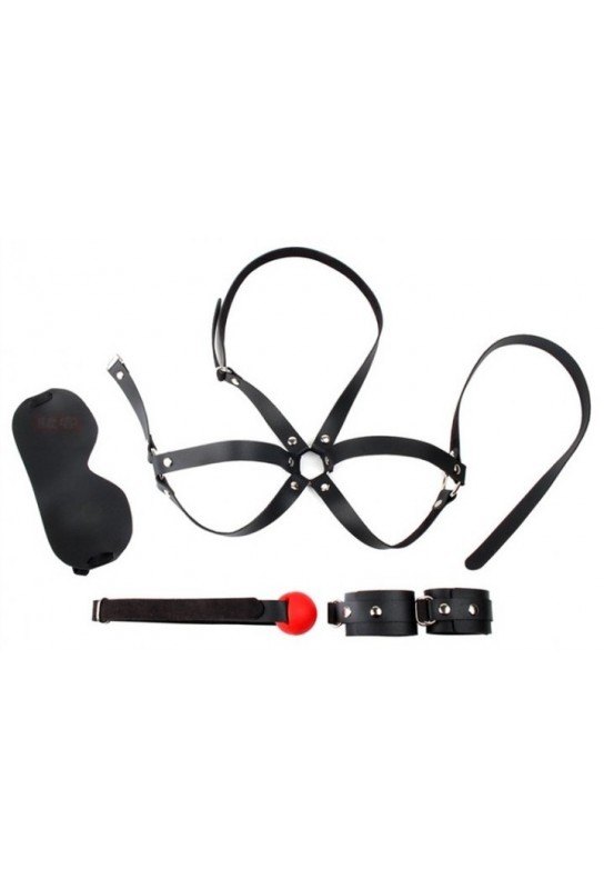 Kit d'Initiation BDSM OBEDIENCE 4 Pièces Noir 