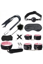 Kit Sm Bondage Push 9 Pièces Noir-rose