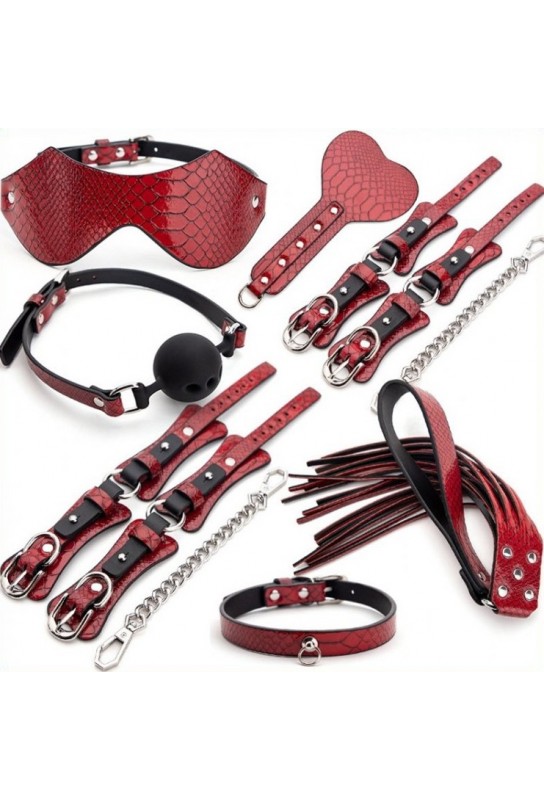 Kit BDSM 7 Pièces Caïman Rouge 