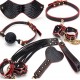 Kit Bdsm 7 Pièces Caiman noir-Rouge 
