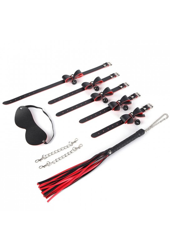 Kit Sexy Bow 5 Pièces Noir-Rouge 
