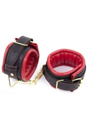 Menottes de poignets rembourrées Thicken Noir-Rouge
