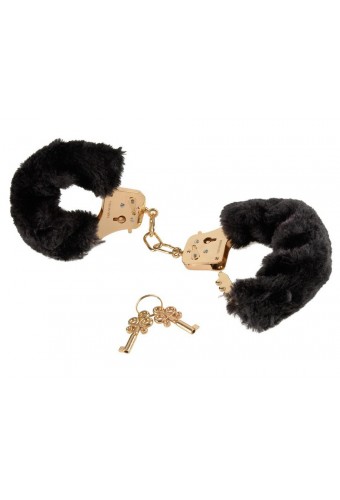 Menottes Gold Furry Noires 
