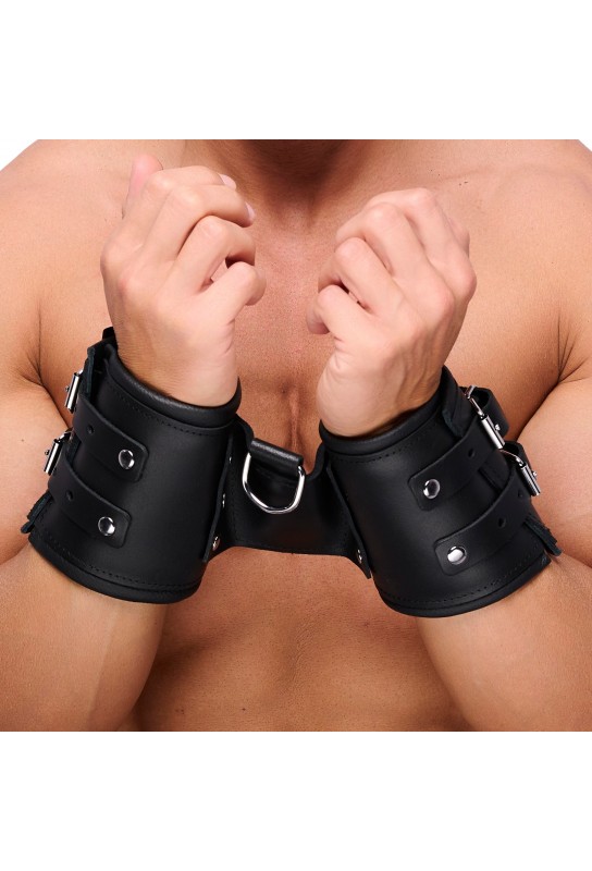 Double menotte de maintient en cuir 