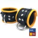 Menottes en cuir pour Poignets Noir-Jaune 