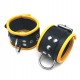 Menottes en cuir pour Poignets Noir-Jaune 