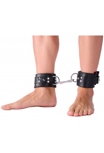 Menottes Rembourrées en cuir pour chevilles Noir 