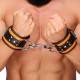 Menotte en cuir - Orange/ Noir 