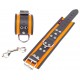 Menotte en cuir - Orange/ Noir 