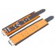 Menotte en cuir - Orange/ Noir 