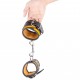 Menotte en cuir - Orange/ Noir 