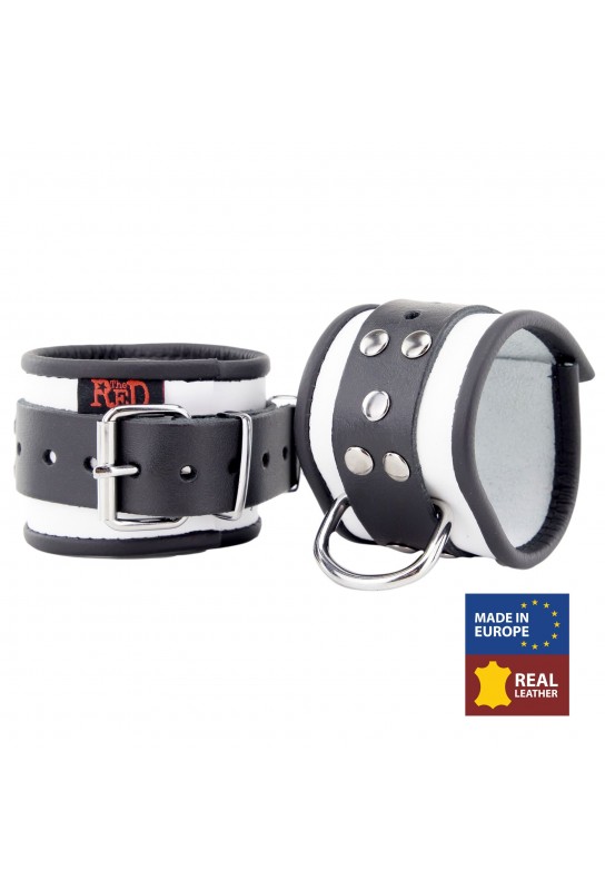 Menotte en cuir - Blanc/ Noir 