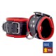 Menottes en cuir pour poignets Noir-Rouge 