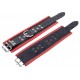 Menottes en cuir pour poignets Noir-Rouge 
