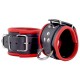 Menottes en cuir pour poignets Noir-Rouge 