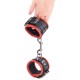 Menottes en cuir pour poignets Noir-Rouge 