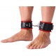 Menottes en cuir pour les chevilles Noir-Rouge 