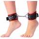 Menottes en cuir pour les chevilles Noir-Rouge 