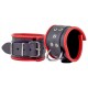 Menottes en cuir pour les chevilles Noir-Rouge 