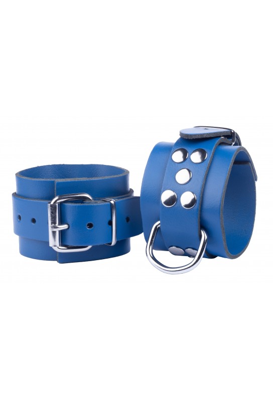 Menottes en cuir Ultra Bleues 