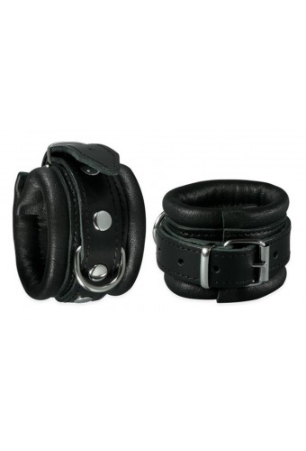 Menottes en cuir pour poignets 5cm Noir 