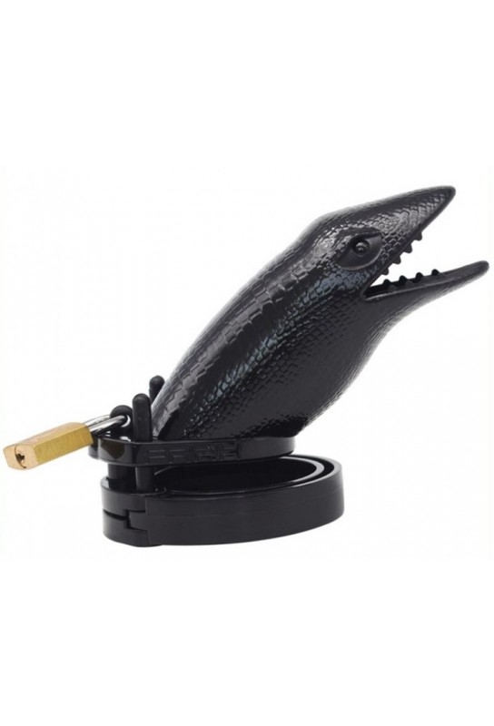 Cage de chasteté Crocodile 10 x 3.5cm Noire 