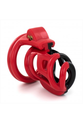 Cage de chasteté Cock Cuff 7.5 x 3 cm Rouge-Noir 